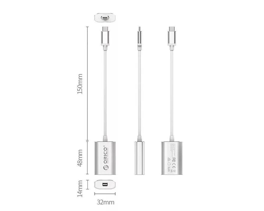 Адаптери Адаптер USB Type-C към Mini Display port Silver Orico XC-104-SV 2