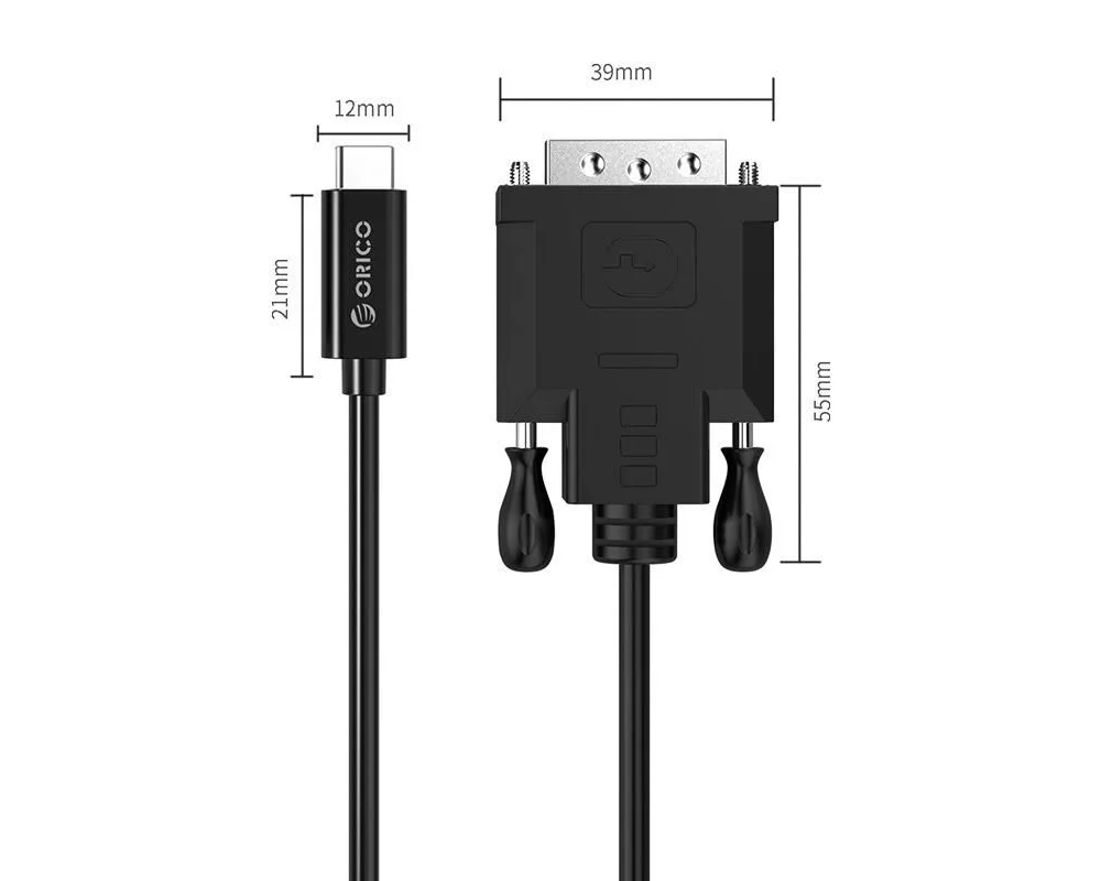 Кабел Кабел Orico USB Type-C към DVI XC-205-18-BK 1.8 метра 3