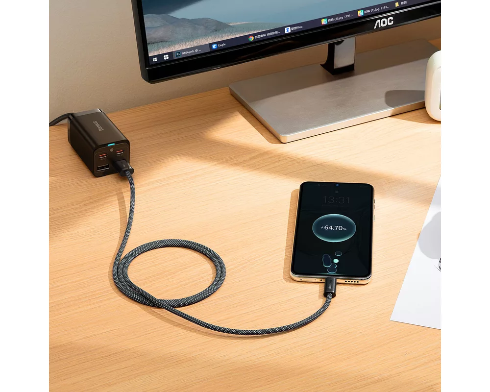 Кабел Baseus CALD000616 Dynamic Series USB Type A към USB Type C 100W 1м сив 5