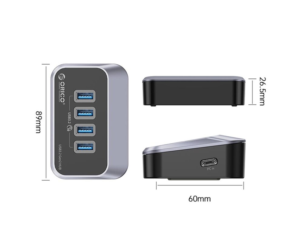 USB хъб Orico M34A-G2-05-BK 4-порта USB 3.2 - черен 2