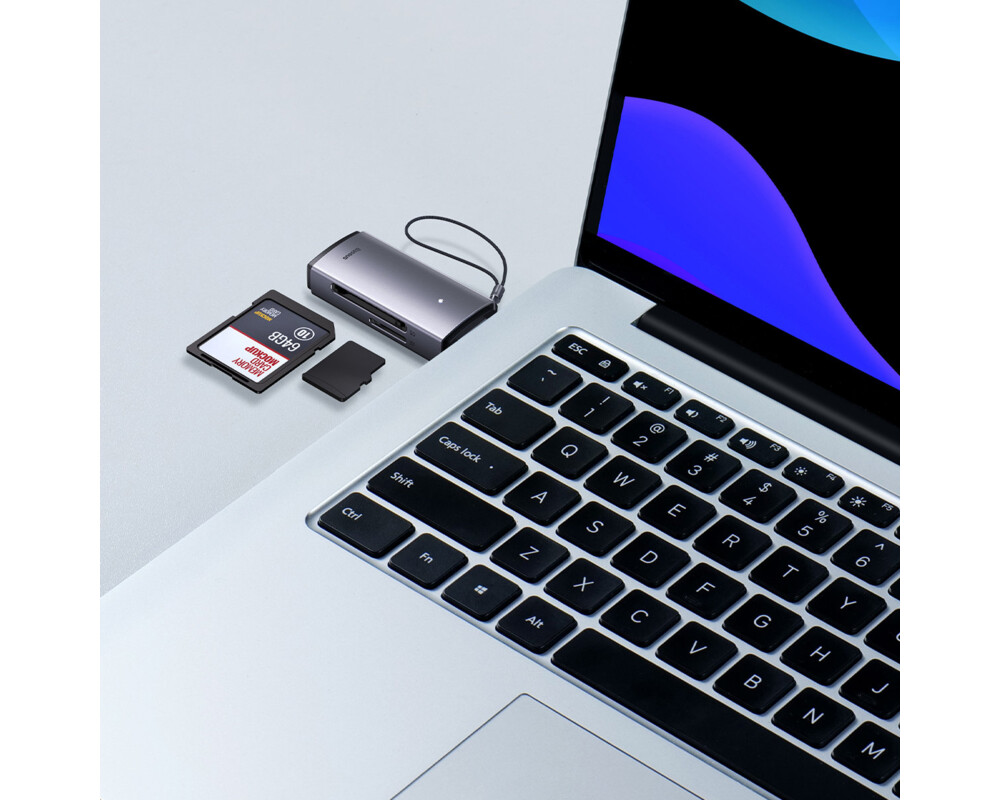 Адаптери Baseus Lite Series адаптер SD / TF USB WKQX060013 сив 2