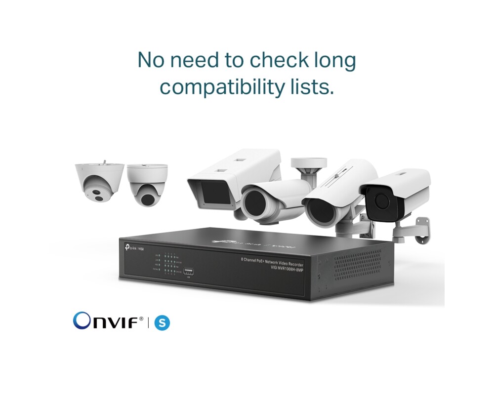 NVR - Цифрово записващо у-во TP-Link VIGI NVR1008H-8MP 8-канален PoE+ 5