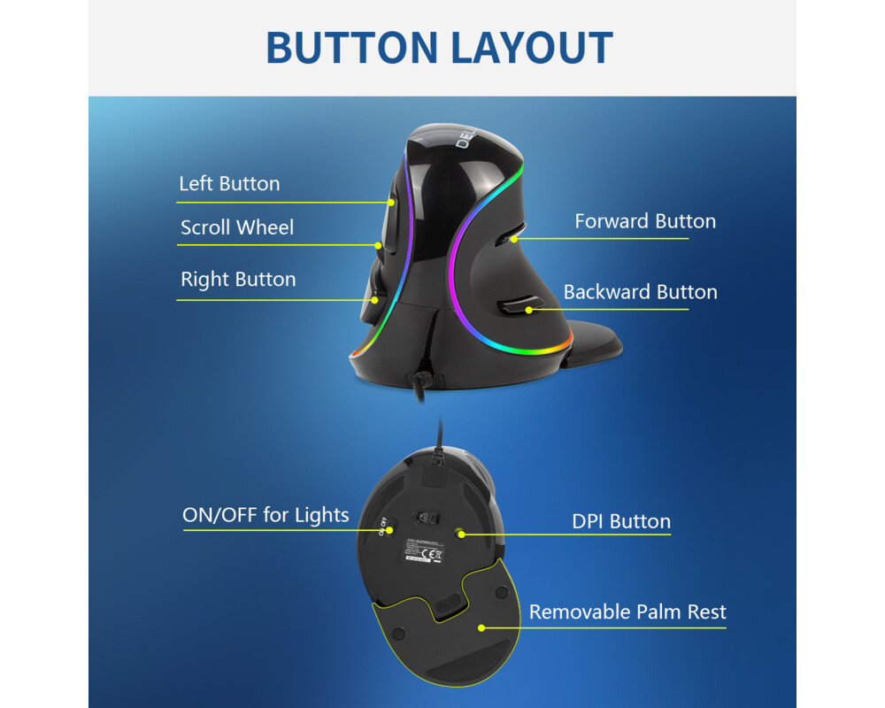 Клавиатура Redragon Indrah механична геймърска RGB K555-BK Blue Switches 5