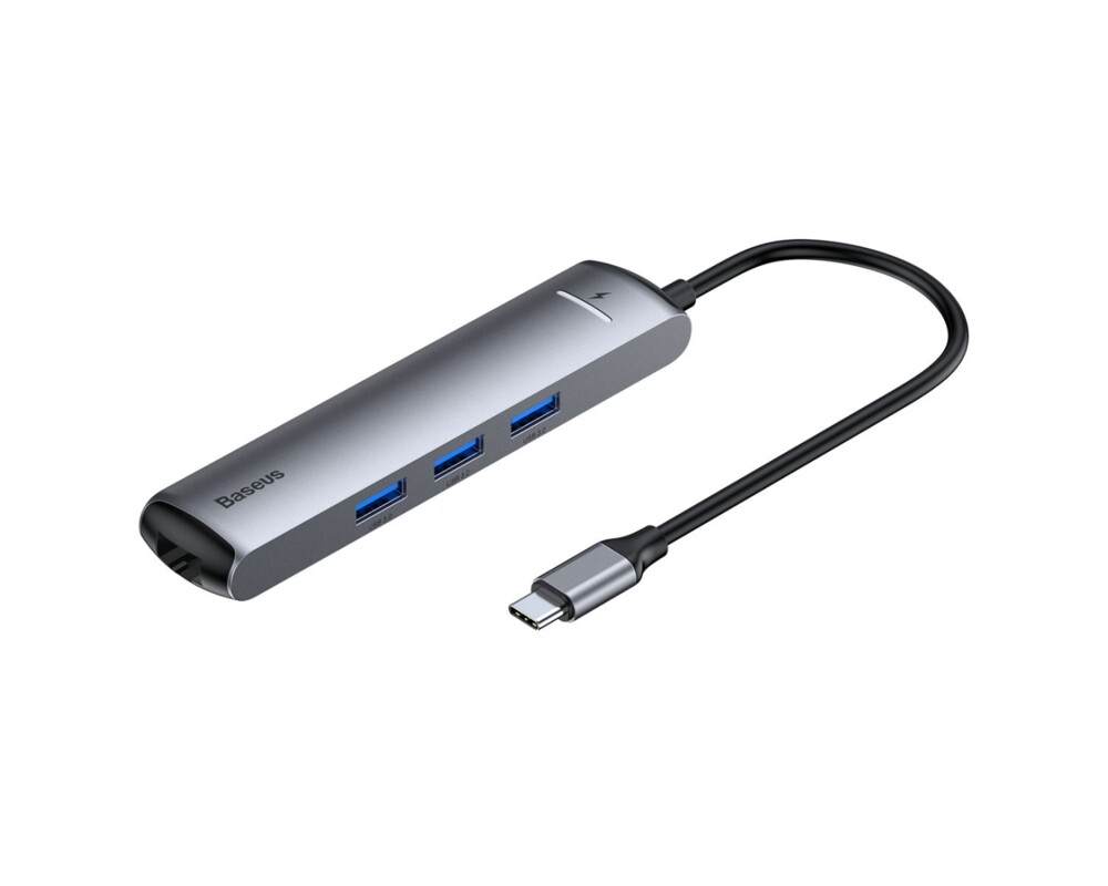 USB хъб Baseus 6 в 1 от Type-C към USB 3.0, USB Type C, PD 87W, HDMI 4К, RJ-45 CAHUB-J0G - черен 2