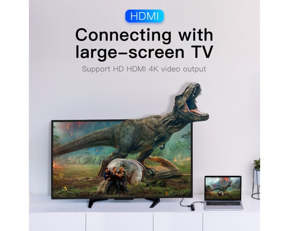 USB хъб Baseus 6 в 1 от Type-C към USB 3.0, USB Type C, PD 87W, HDMI 4К, RJ-45 CAHUB-J0G - черен 8