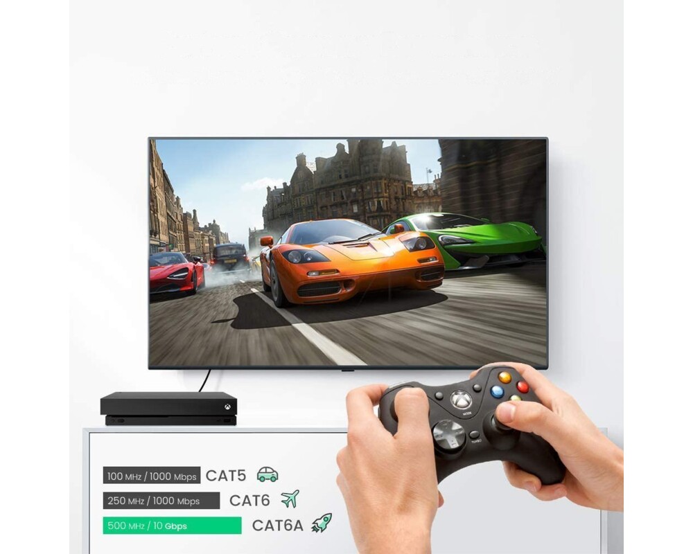 Мрежов кабел Ugreen 70653 Ethernet patchcord RJ45 Cat 6A UTP 1000Mbps 3м - черен 8