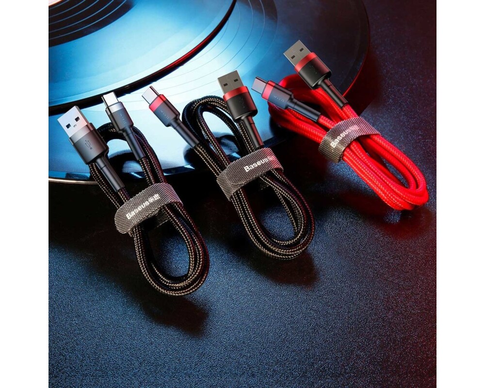 Кабел Кабел Baseus Cafule USB-A към USB-C 3m CATKLF-UG1 - черен 6