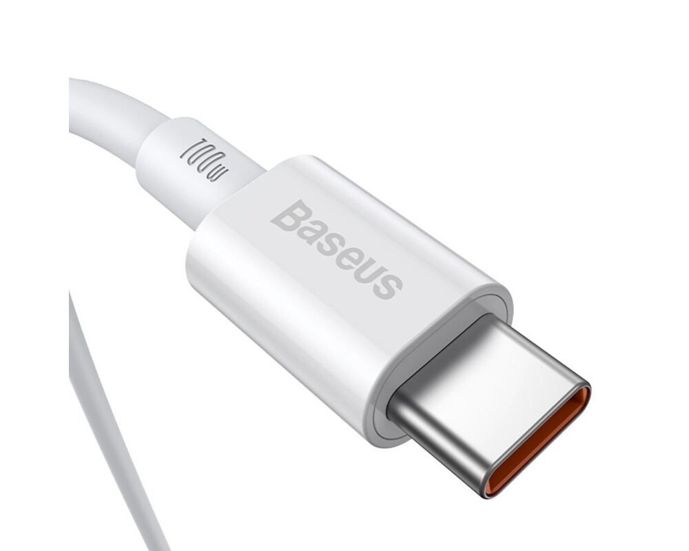 Кабел Baseus Superior CATYS-C02 USB Type C - USB Type C QC / PD / FCP 100W 5A 20V 2м - бял 3