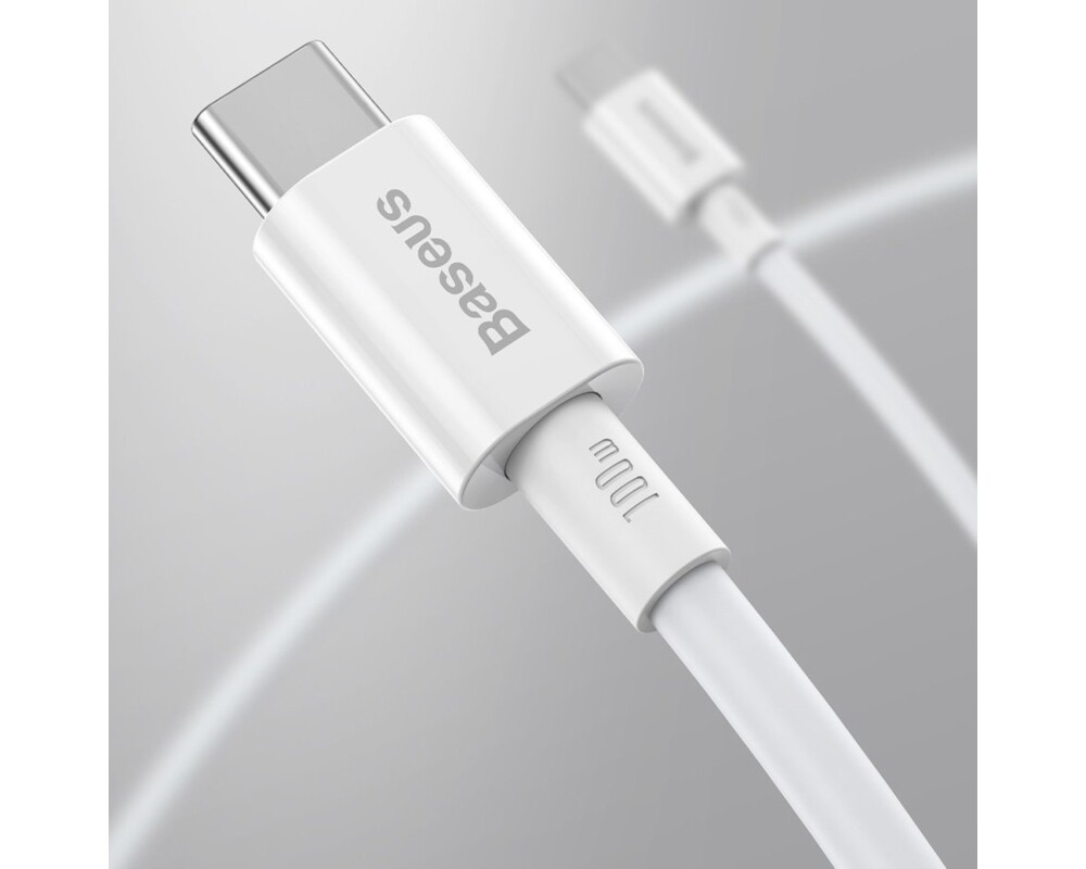 Кабел Baseus Superior CATYS-C02 USB Type C - USB Type C QC / PD / FCP 100W 5A 20V 2м - бял 9