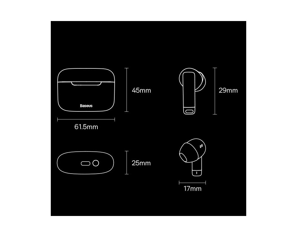 Слушалки Безжични Baseus TWS earphones Bowie E9 NGTW120001 - черни 12