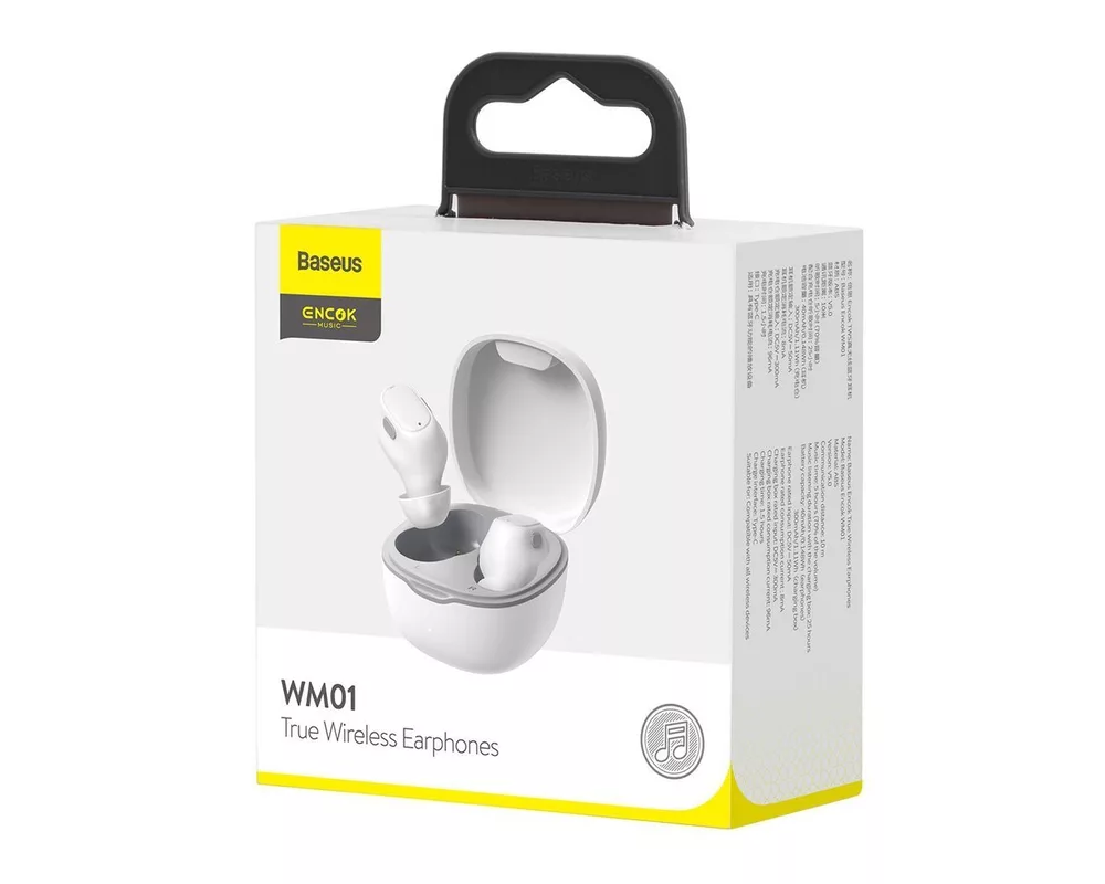 Слушалки Безжични Baseus Encok WM01 TWS Bluetooth 5.3 NGTW240002 - бели 5