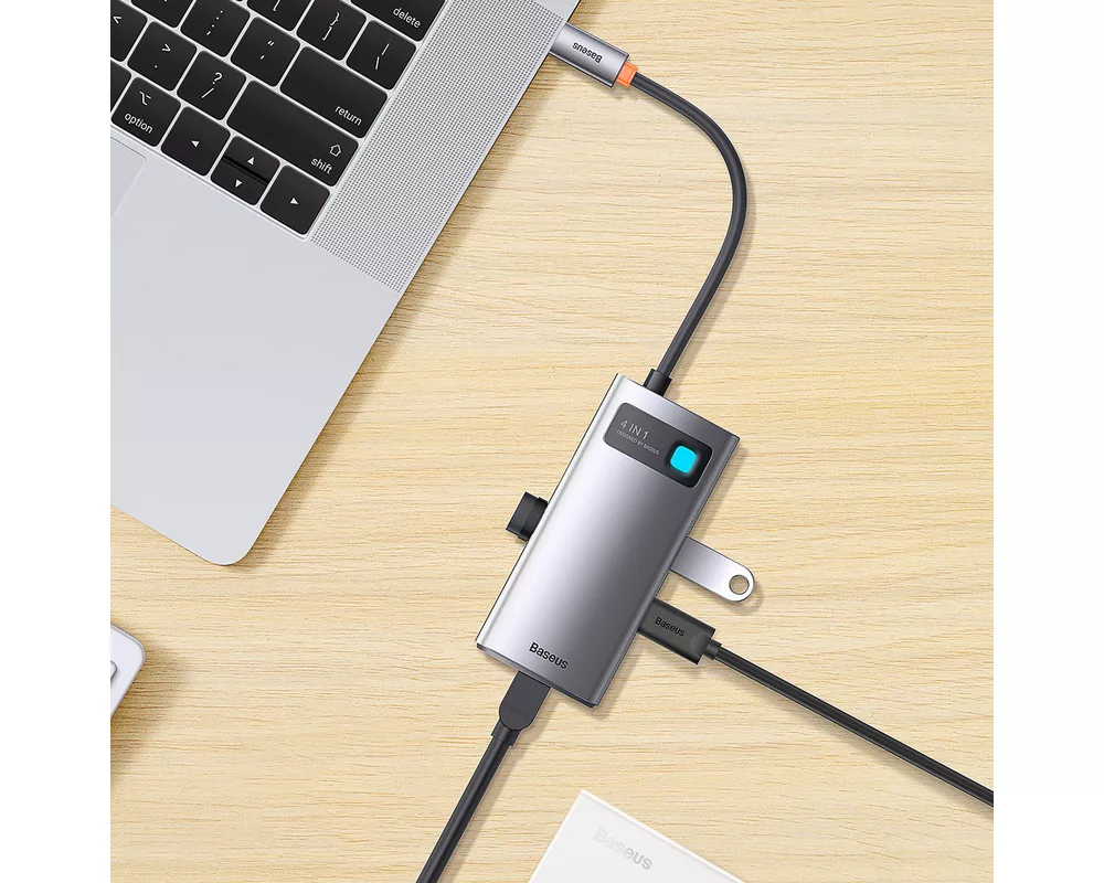 USB хъб Мултифункционален USB хъб Baseus 4 в 1 USB Type C - 3 x USB 3.2 / RJ45 WKWG070113 8