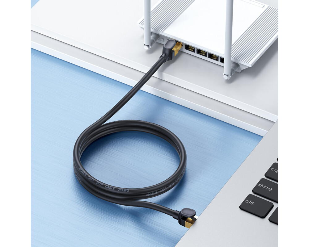 Мрежов кабел Baseus WKJS010001 CAT7 High Speed ​​RJ45 10Gbps 0.5m черен 7