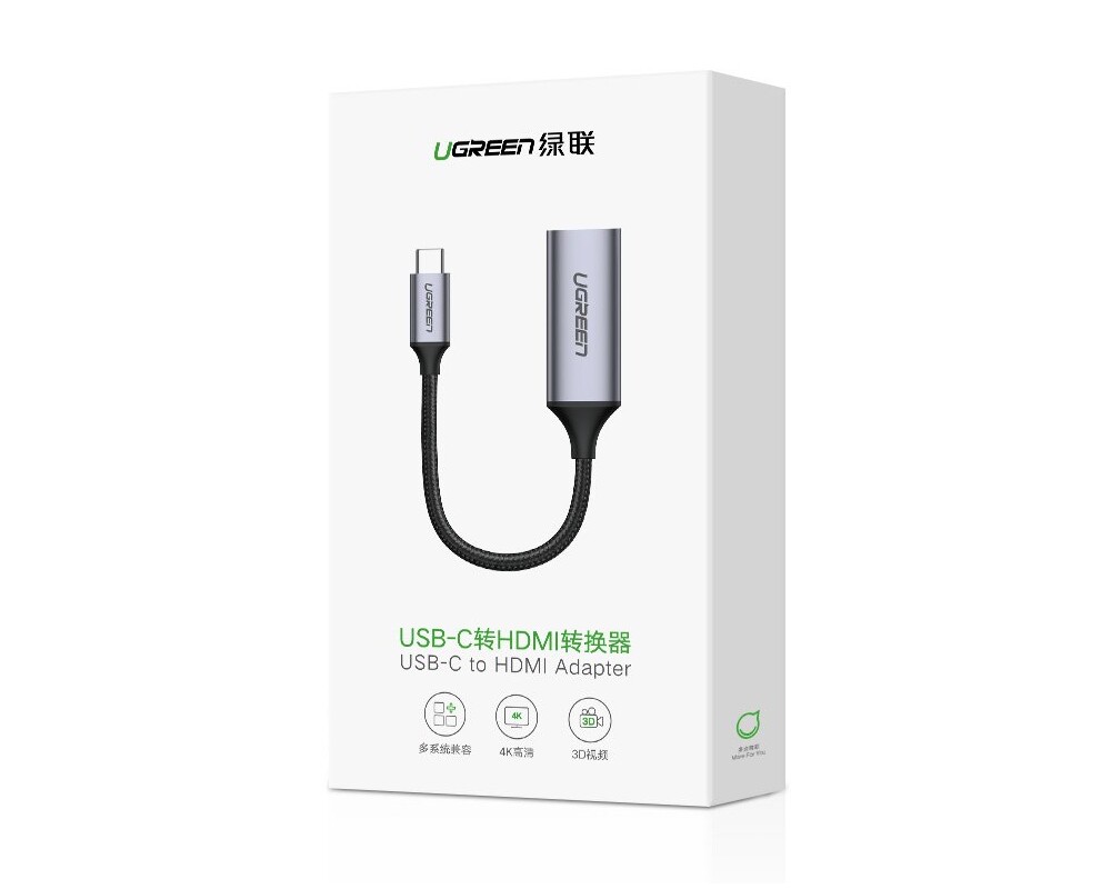 Адаптери Ugreen USB Type C към HDMI 2.0, 4K @ 60 Hz Thunderbolt 3 за MacBook / PC 70444 - сив 10