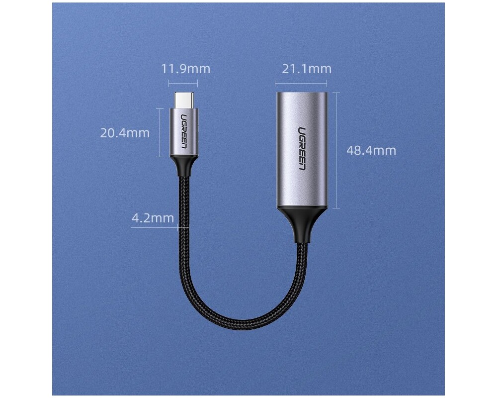 Адаптери Ugreen USB Type C към HDMI 2.0, 4K @ 60 Hz Thunderbolt 3 за MacBook / PC 70444 - сив 9