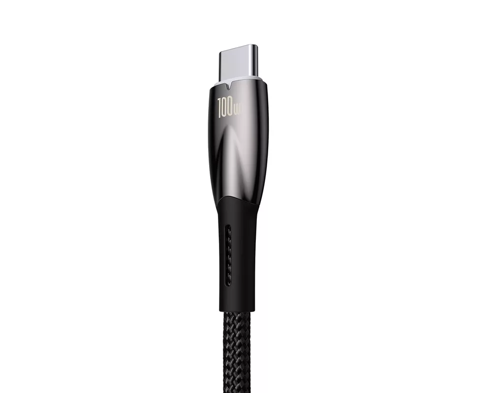Кабел Кабел Baseus Glimmer Series USB-A - USB-C 100W 480Mbps 1м CADH00401 - черен 3
