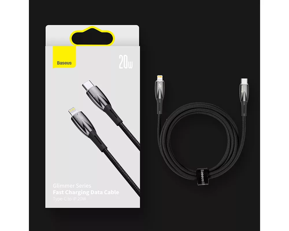 Кабел Кабел Baseus Glimmer Series USB-A - USB-C 100W 480Mbps 1м CADH00401 - черен 11