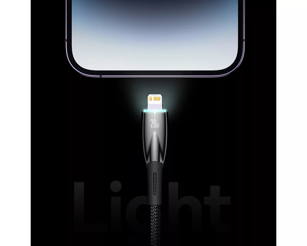 Кабел Кабел Baseus Glimmer Series USB-A - USB-C 100W 480Mbps 1м CADH00401 - черен 9