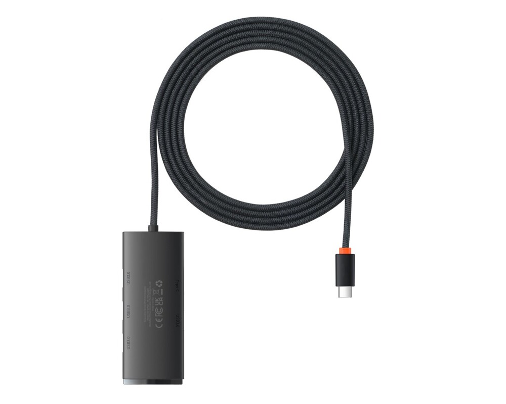 USB хъб Baseus WKQX030501 Type-C адаптер 4x USB 3.0, 2м - черен 2