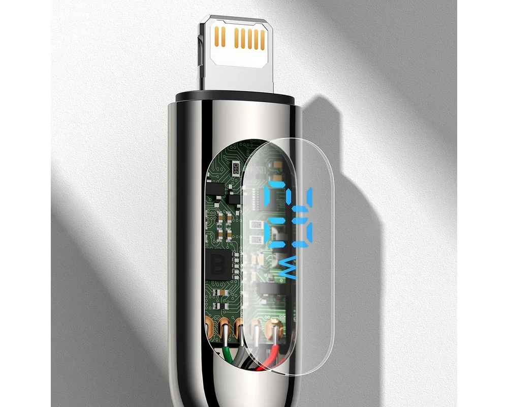 Кабел Кабел Baseus USB-C към Lightning Display, PD, 20W, 2м CATLSK-A01 - черен 13