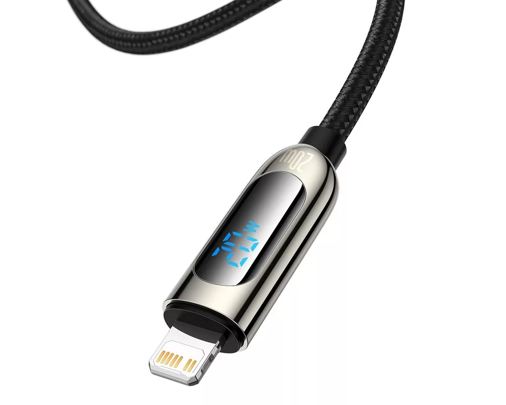 Кабел Кабел Baseus USB-C към Lightning Display, PD, 20W, 2м CATLSK-A01 - черен 2
