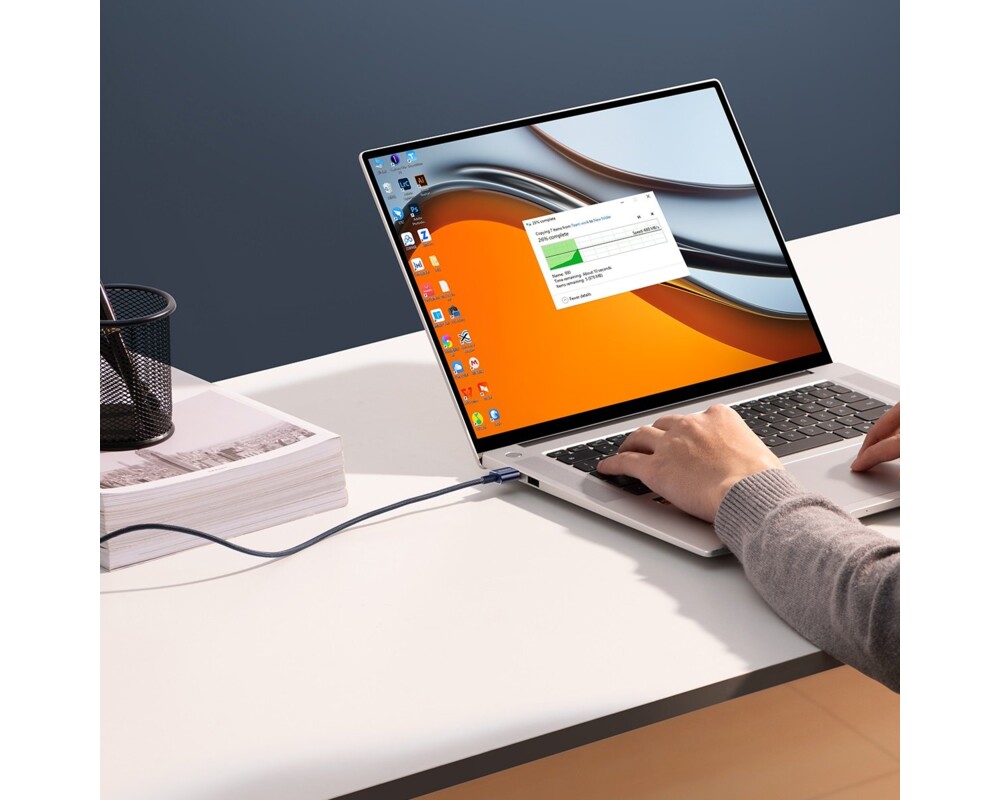 Кабел Baseus CATS000303 USB към USB Type C 100W 2м - син 11