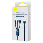 Кабел Кабел Baseus Flash Series II USB-A / USB-C / Lightning / micro USB 66W 480Mbps 1.2 м CASS040003 - син 5