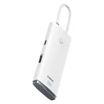 USB хъб Baseus WKQX040002 Lite Series 5 в 1, USB-C към 3x USB 3.0 / USB-C / HDMI, мултифункционален - бял 2
