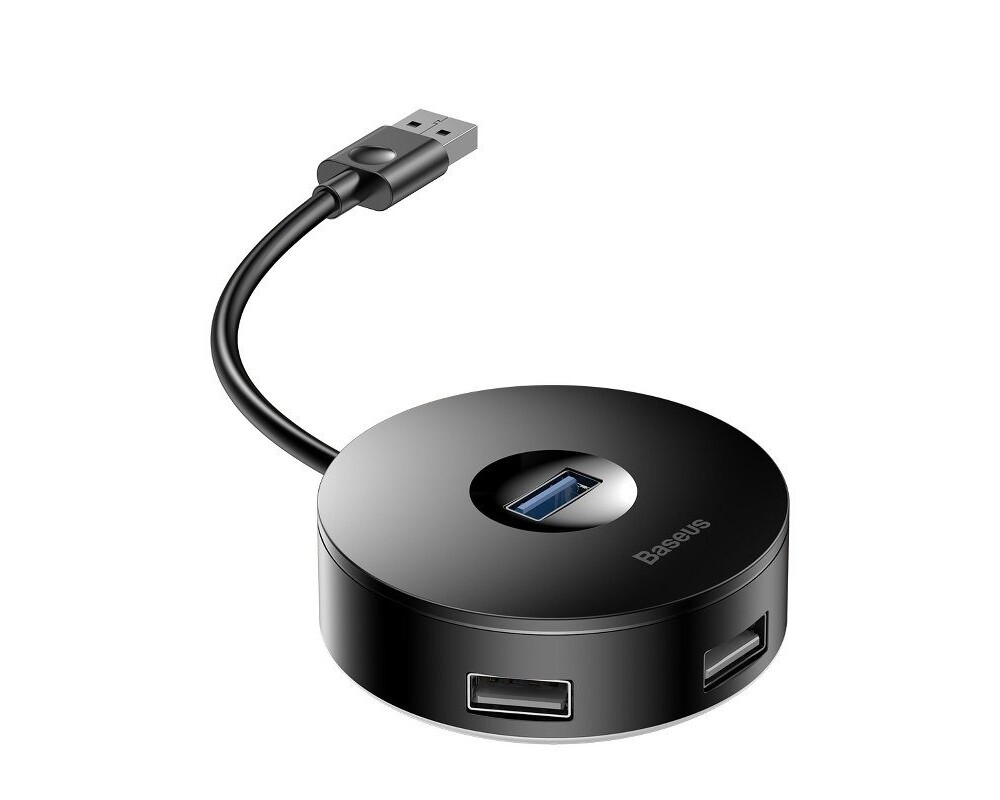 USB хъб Baseus 4 в 1 USB към 3х USB 2.0, 1х USB 3.0 порта CAHUB-F01 - черен 4