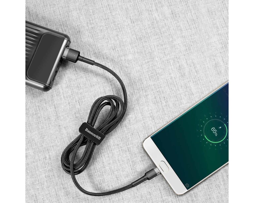 Кабел Кабел Baseus Cafule USB-A към Micro USB QC3.0 2.4A 1м CAMKLF-BG1 - черен/сив 7