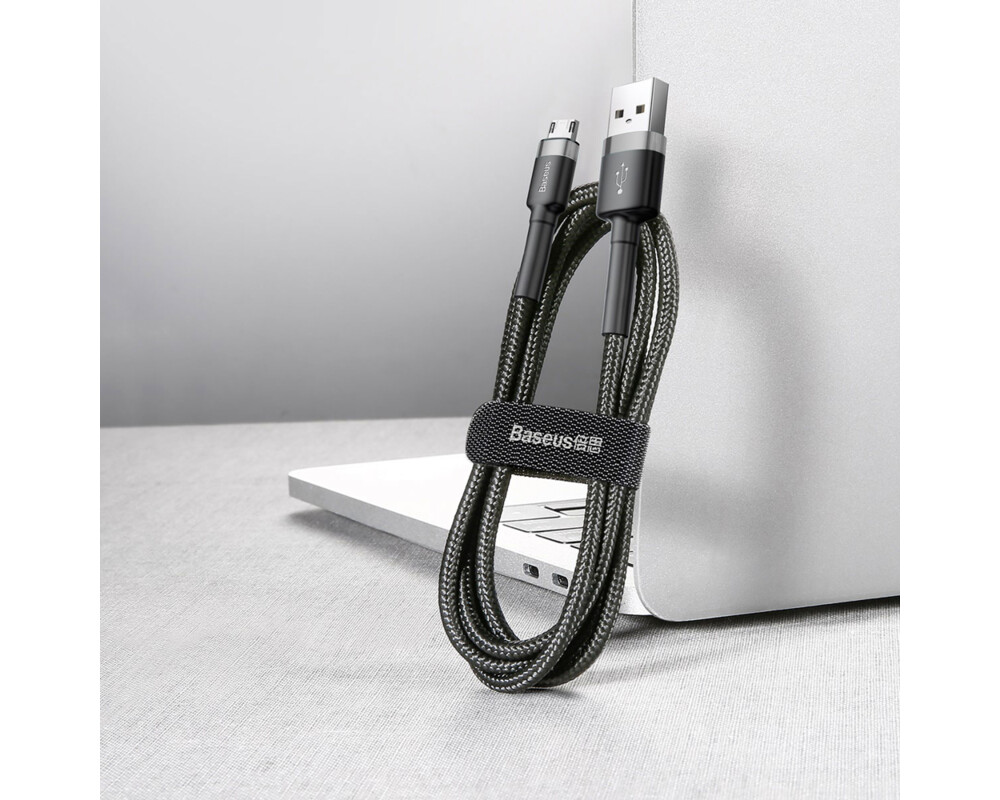 Кабел Кабел Baseus Cafule USB-A към Micro USB QC3.0 2.4A 1м CAMKLF-BG1 - черен/сив 6