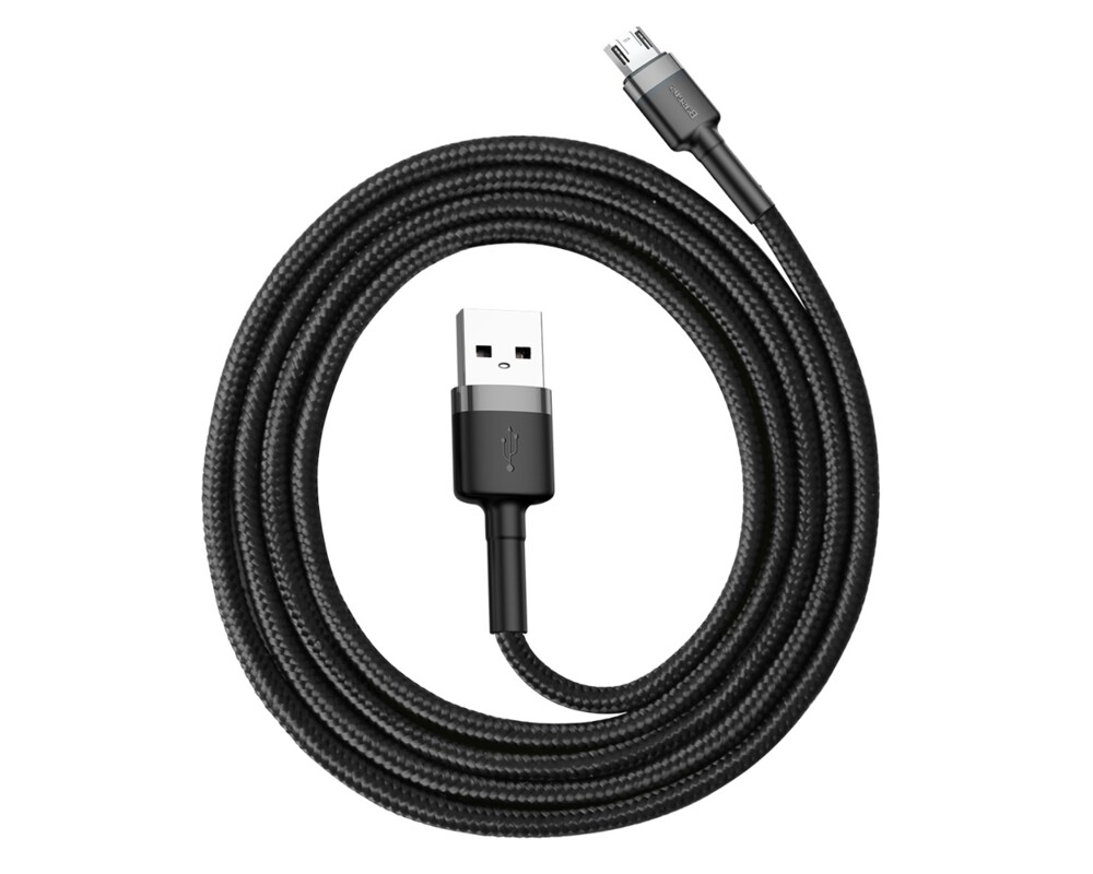 Кабел Кабел Baseus Cafule USB-A към Micro USB QC3.0 2.4A 1м CAMKLF-BG1 - черен/сив 3