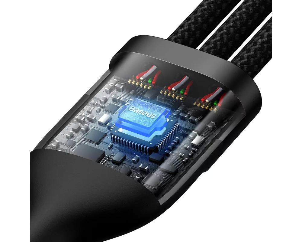 Кабел Baseus Flash Series II USB Type C / USB Type A - USB Type C / Lightning / micro USB 100 W 1.2 м CASS030101 - черен 4