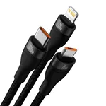 Кабел Baseus Flash Series II USB Type C / USB Type A - USB Type C / Lightning / micro USB 100 W 1.2 м CASS030101 - черен 2