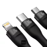 Кабел Baseus Flash Series II USB Type C / USB Type A - USB Type C / Lightning / micro USB 100 W 1.2 м CASS030101 - черен 3