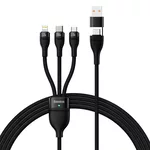 <span>Кабел</span> Baseus Flash Series II USB Type C / USB Type A - USB Type C / Lightning / micro USB 100 W 1.2 м CASS030101 - черен <span class='catalog-num-in-name'>CASS030101</span> - 