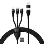 <span>Кабел</span> Baseus Flash Series II USB Type C / USB Type A - USB Type C / Lightning / micro USB 100 W 1.2 м CASS030101 - черен <span class='catalog-num-in-name'>CASS030101</span> - 