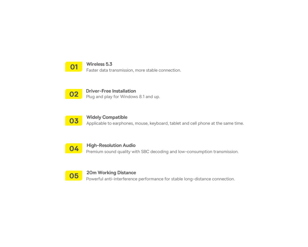 Мрежова карта Baseus BA07 Bluetooth v5.0 ZJBA010001 19
