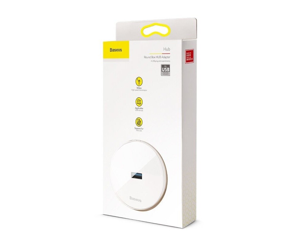 USB хъб Baseus 4 в 1 USB към 3х USB 2.0, 1х USB 3.0 порта CAHUB-F02 - бял 7