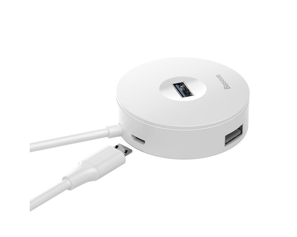 USB хъб Baseus 4 в 1 USB към 3х USB 2.0, 1х USB 3.0 порта CAHUB-F02 - бял 4