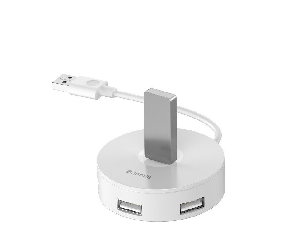 USB хъб Baseus 4 в 1 USB към 3х USB 2.0, 1х USB 3.0 порта CAHUB-F02 - бял 6