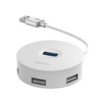 <span>USB хъб</span> Baseus 4 в 1 USB към 3х USB 2.0, 1х USB 3.0 порта CAHUB-F02 - бял <span class='catalog-num-in-name'>CAHUB-F02</span> - 