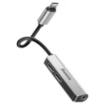 Адаптери Адаптер Baseus L52  Lightning към Mini Jack 3.5mm и 2x Lightning - сребрист 4