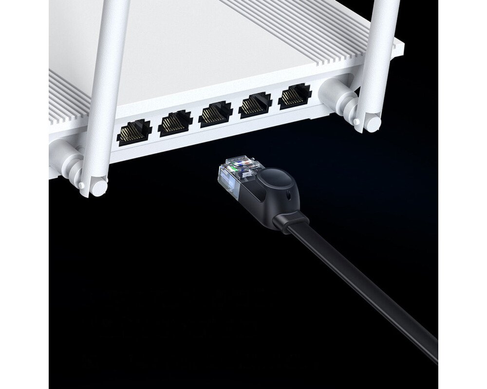 Мрежов кабел Baseus WKJS000201 high Speed Cat6 32AWG Gigabit network cable (flat cable) 10м - черен 10