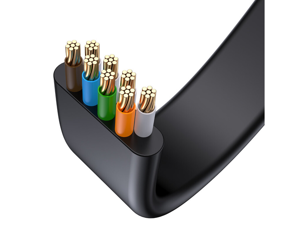 Мрежов кабел Baseus WKJS000201 high Speed Cat6 32AWG Gigabit network cable (flat cable) 10м - черен 7