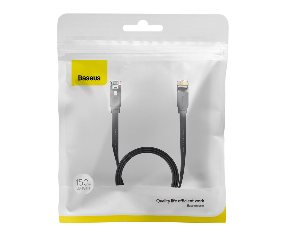 Мрежов кабел Baseus WKJS000201 high Speed Cat6 32AWG Gigabit network cable (flat cable) 10м - черен 5