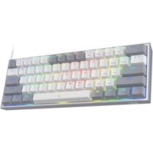  RGB Кабелна/Bluetooth 5/2.4GHz механична геймърска клавиатура Redragon K616-RGB-WG_RD Fizz PRO Red Switch - бяло/сиво 670167 K616-RGB-WG_RD на топ цена - PIC.bg