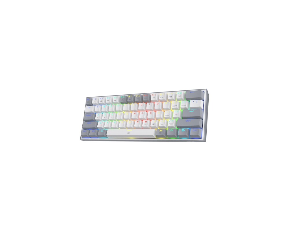 Клавиатура RGB Кабелна/Bluetooth 5/2.4GHz механична геймърска клавиатура Redragon K616-RGB-WG_RD Fizz PRO Red Switch - бяло/сиво 2