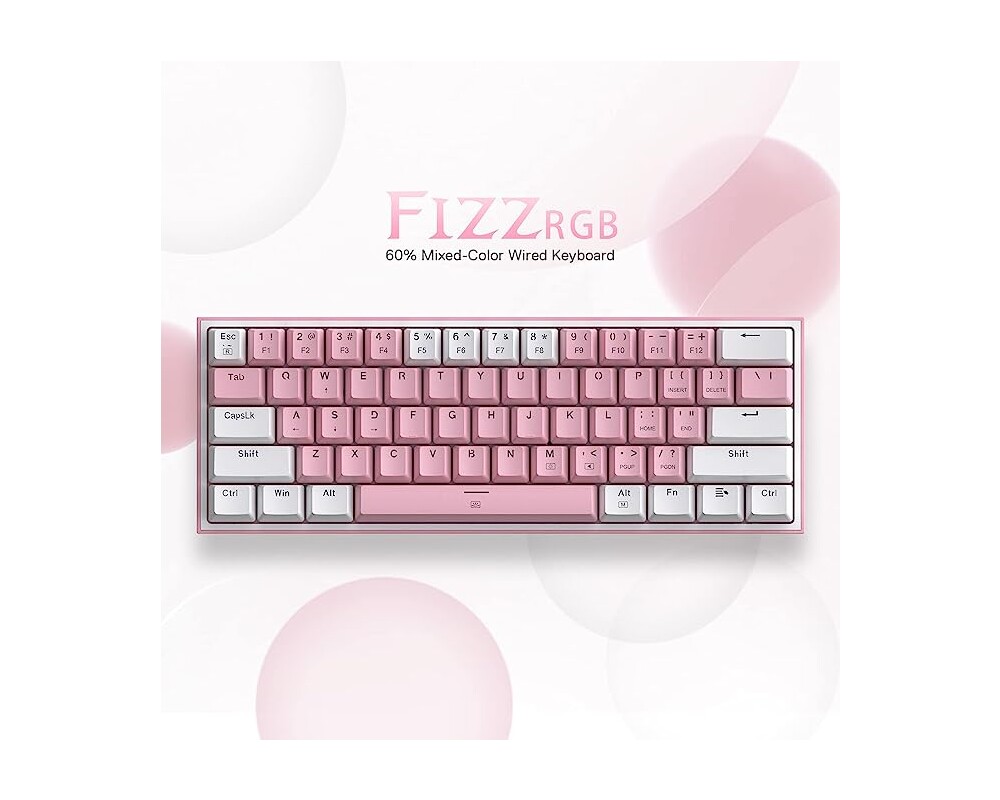 Клавиатура Redragon Fizz Pro K616-RGB-WP_RD - бяло/розово 5