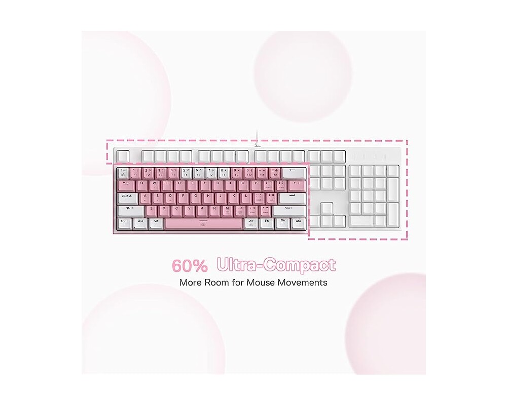 Клавиатура Redragon Fizz Pro K616-RGB-WP_RD - бяло/розово 7